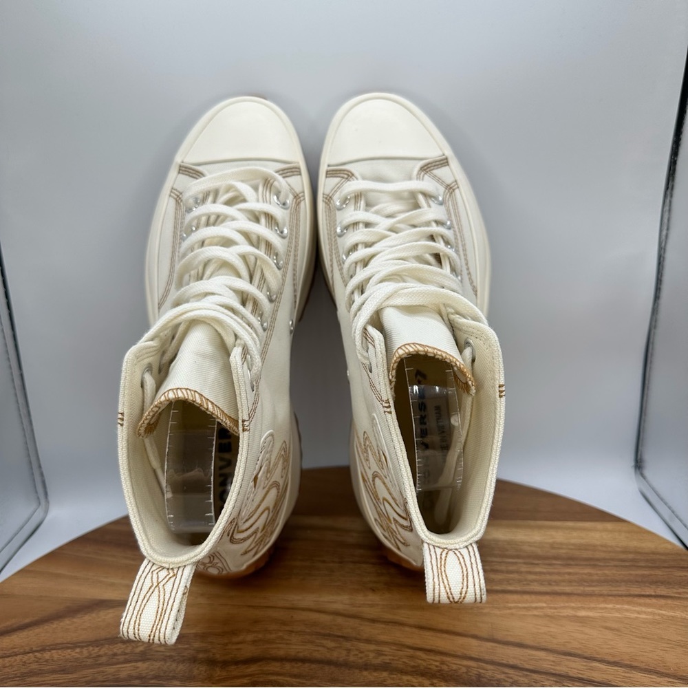 Converse Run Star Hike Platform High Western Embroidery Cream Gum Women 11 - Picture 9 of 11